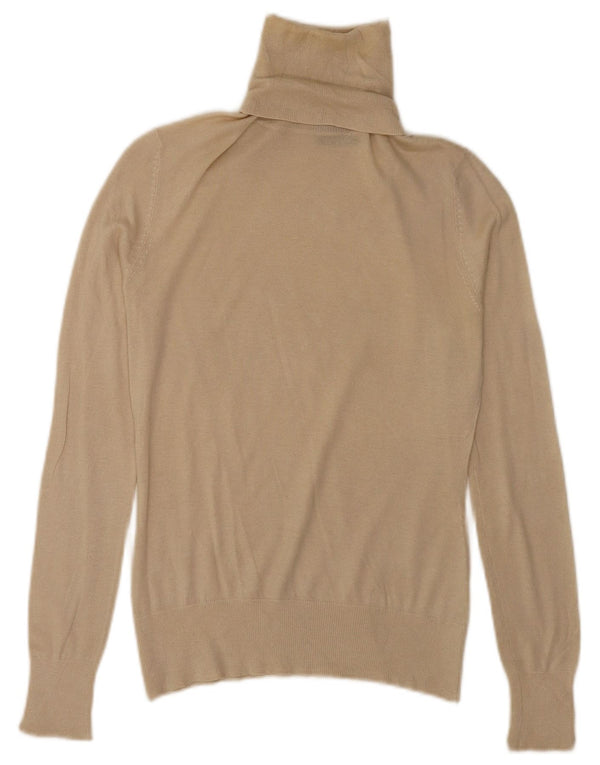 Sweter damski Massimo Dutti z wywijanym dekoltem UK 10 Small Beżowy jedwab