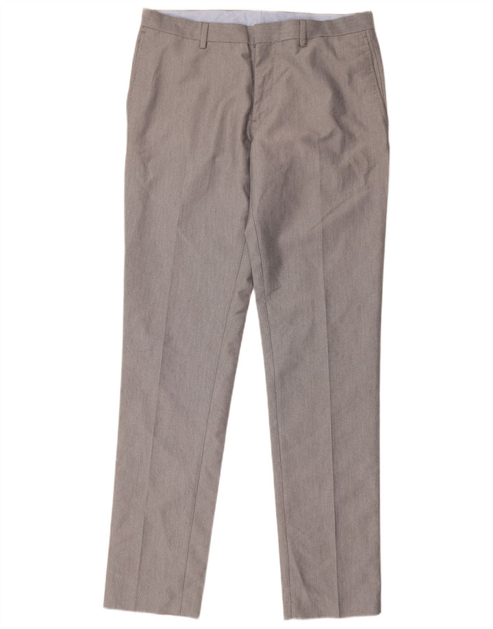 Męskie spodnie garniturowe Zara EU 40 Medium W31 L33 Szary poliester