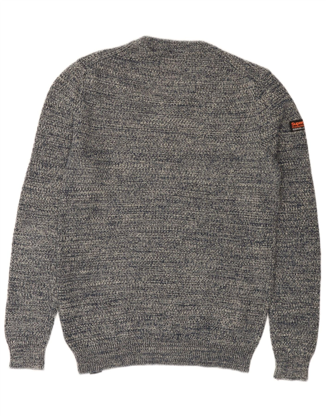 SUPERDRY Męski sweter z okrągłym dekoltem, mały, granatowy, bawełniany w cętki