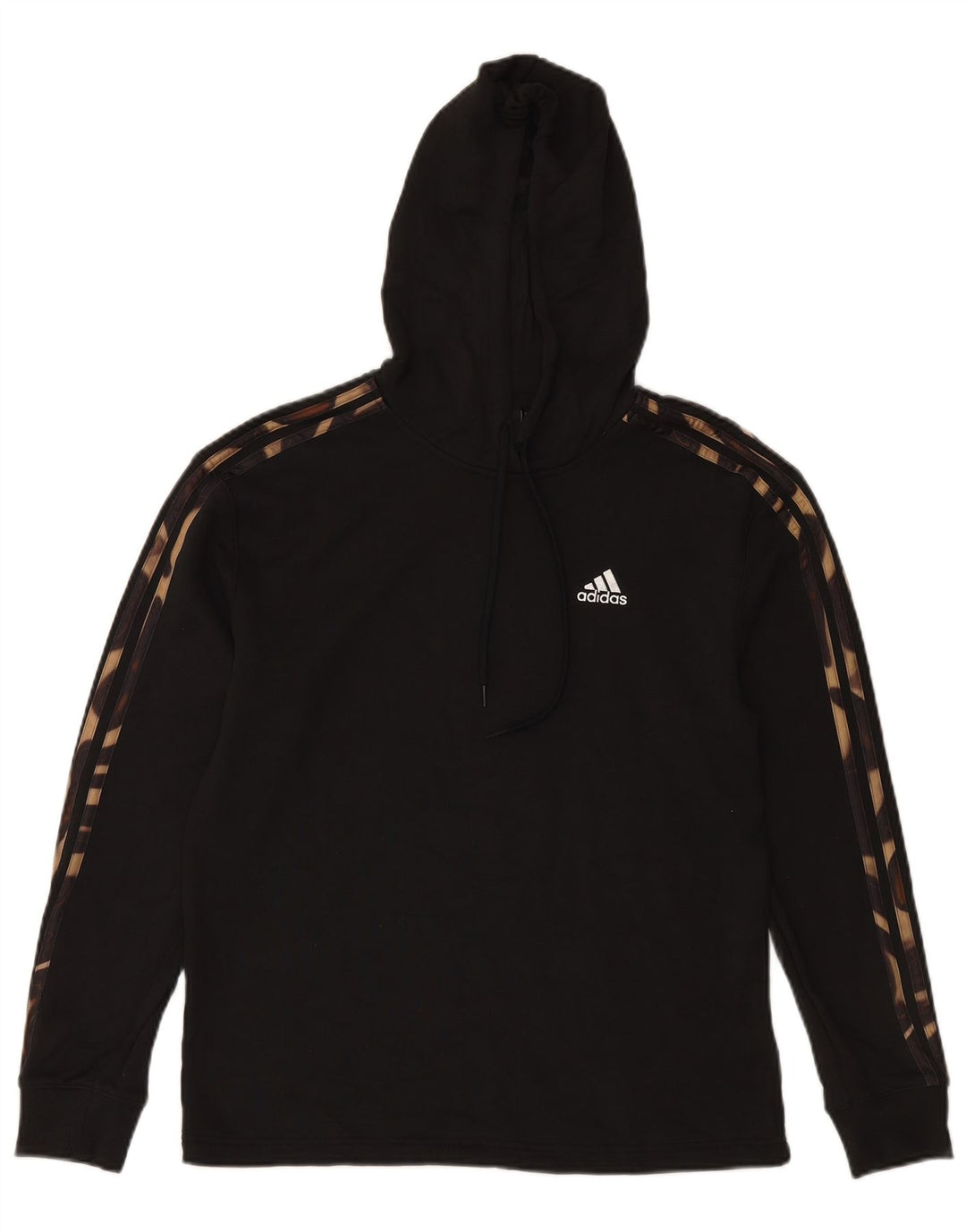 Damska bluza z kapturem ADIDAS UK 12/14 Średnia czarna bawełna w kamuflażu