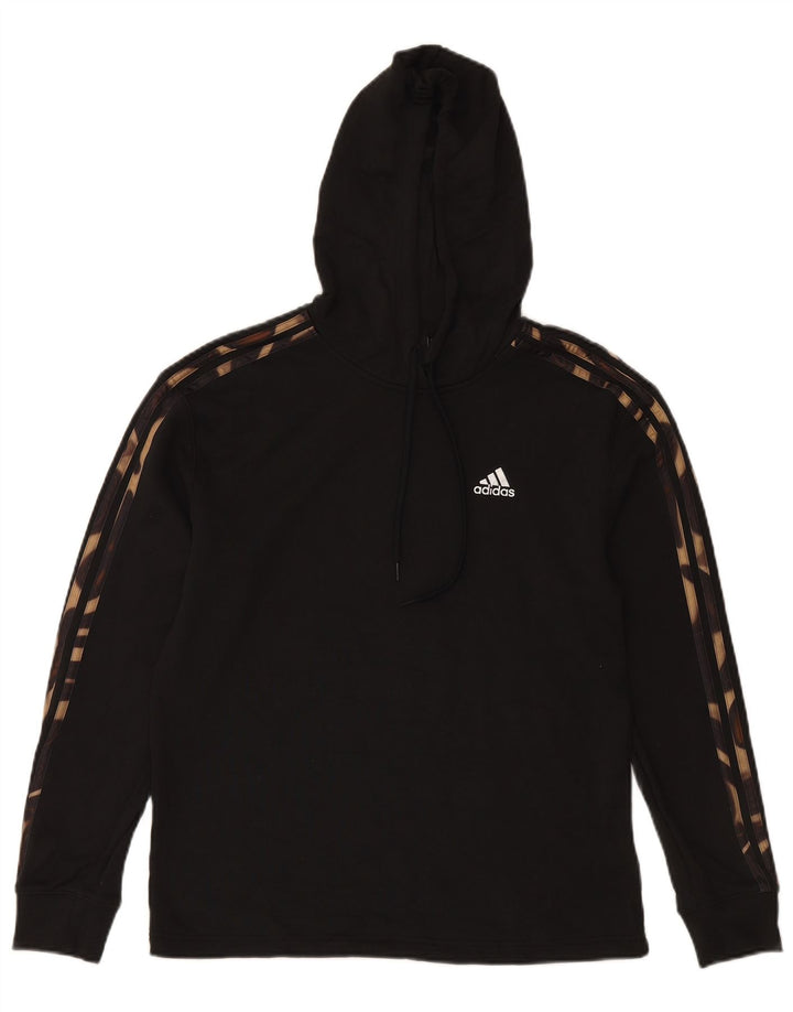 Damska bluza z kapturem ADIDAS UK 12/14 Średnia czarna bawełna w kamuflażu