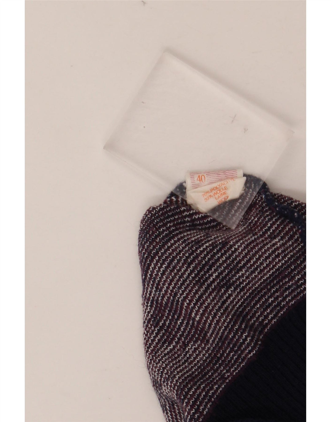 Męski sweter z okrągłym dekoltem w stylu VINTAGE UK 40 Medium Burgundy Fair Isle