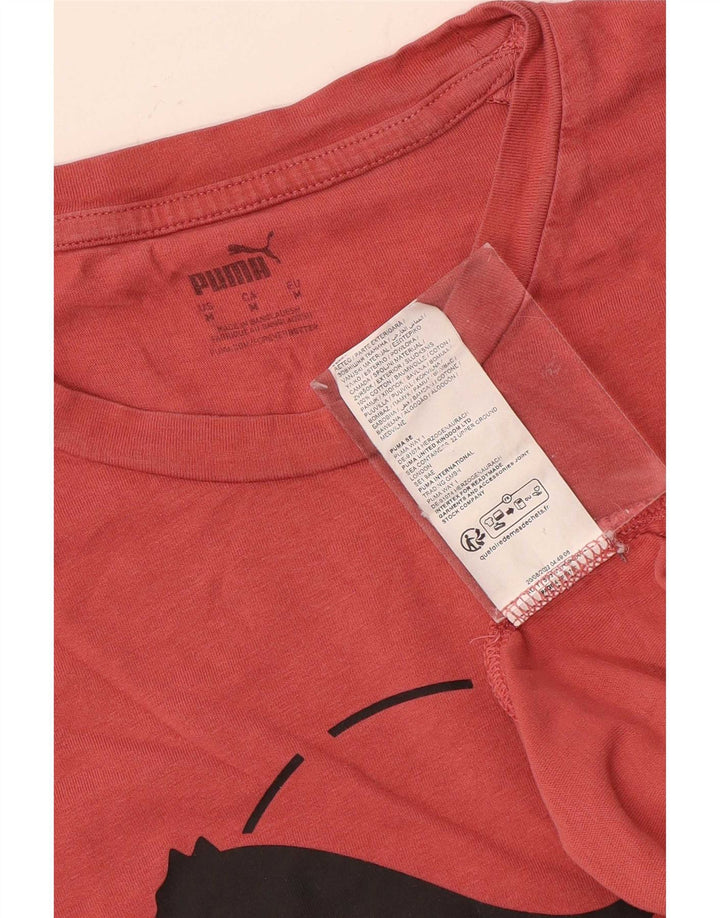 Męska koszulka z grafiką Puma, bawełniana, średnia czerwona