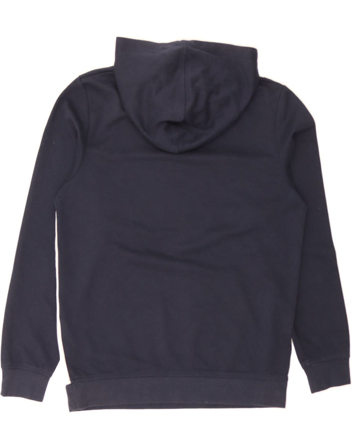 JACK & JONES Mens Graphic Hoodie Jumper Medium Navy Blue Colourblock Vintage Jack & Jones and Second-Hand Jack & Jones from Messina Hembry 