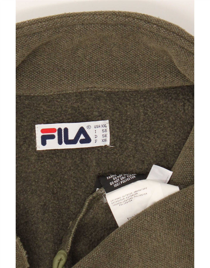 Męski sweter Fila z zamkiem błyskawicznym, 2XL, poliester khaki