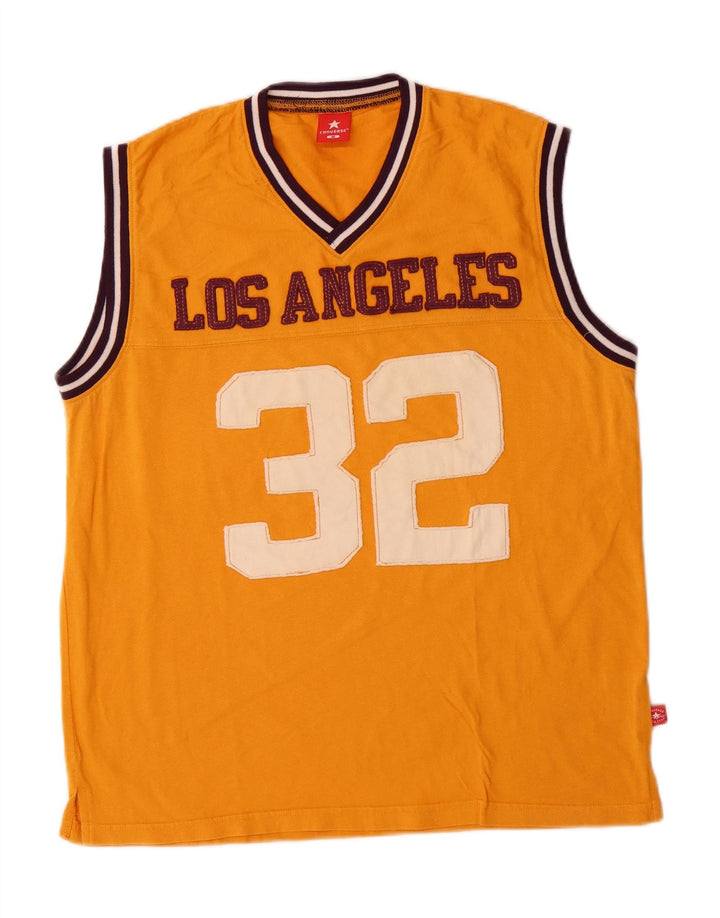 Converse Męska kamizelka z grafiką, średnia żółta bawełna