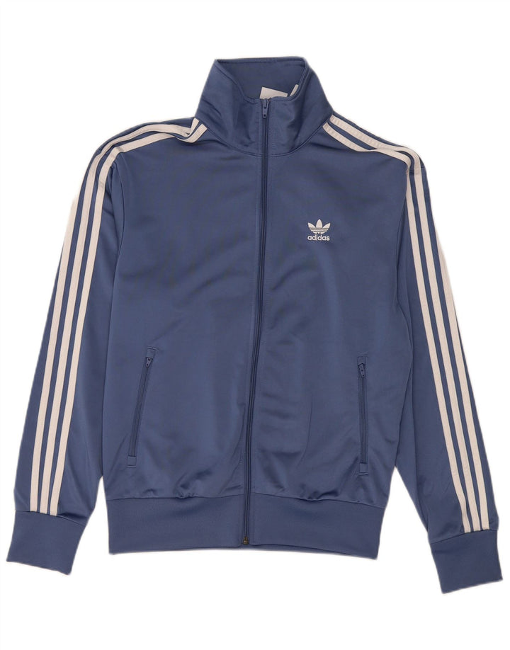 Adidas Męska bluza dresowa, mała, niebieska, poliestrowa