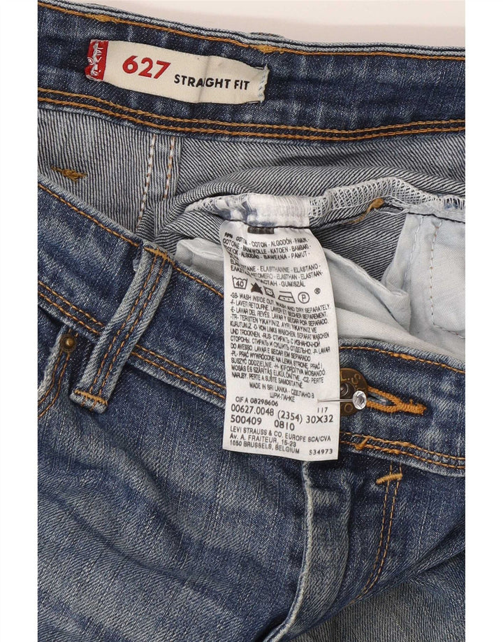 Męskie jeansy Levi's 627 Straight W30 L32 Niebieskie bawełniane