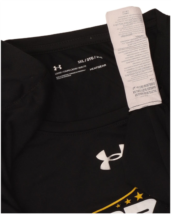 Męski T-shirt z grafiką UNDER ARMOUR Heat Gear, 3XL, czarny poliester