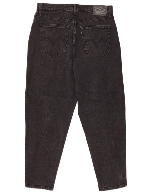 Damskie jeansy Levi's Mom Jean z wysokim stanem, zwężane W30 L27, czarna bawełna