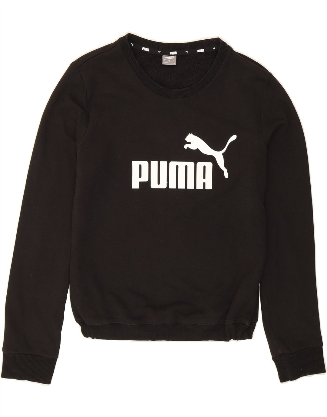 PUMA Womens Graphic Sweatshirt Jumper UK 16 Large Black Vintage Puma and Second-Hand Puma from Messina Hembry 