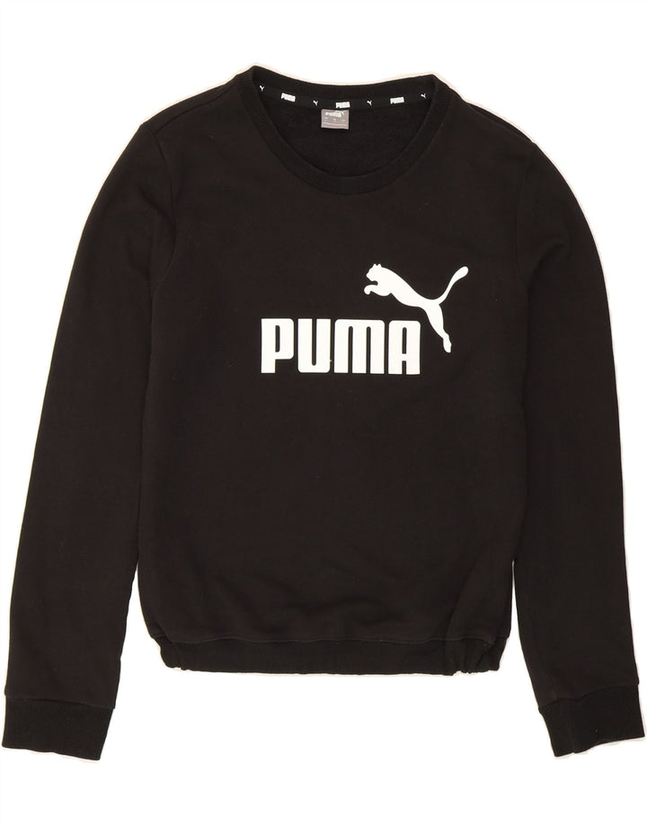 PUMA Womens Graphic Sweatshirt Jumper UK 16 Large Black Vintage Puma and Second-Hand Puma from Messina Hembry 