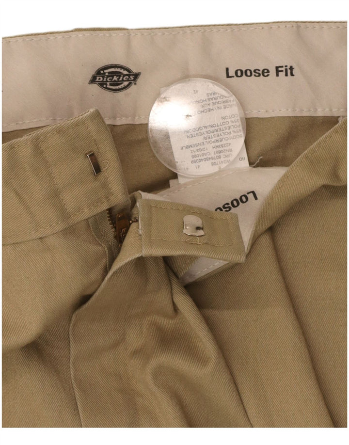DICKIES Mens Loose Fit Cargo Shorts W42 2XL  Beige Polyester