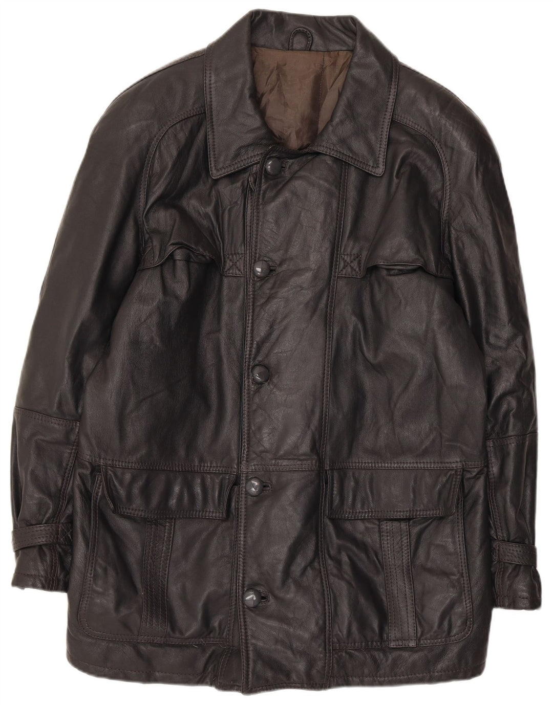 Vintage męska kurtka skórzana IT 52 XL szara