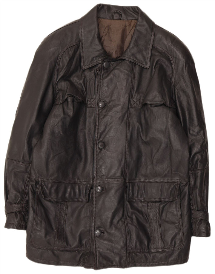 Vintage męska kurtka skórzana IT 52 XL szara