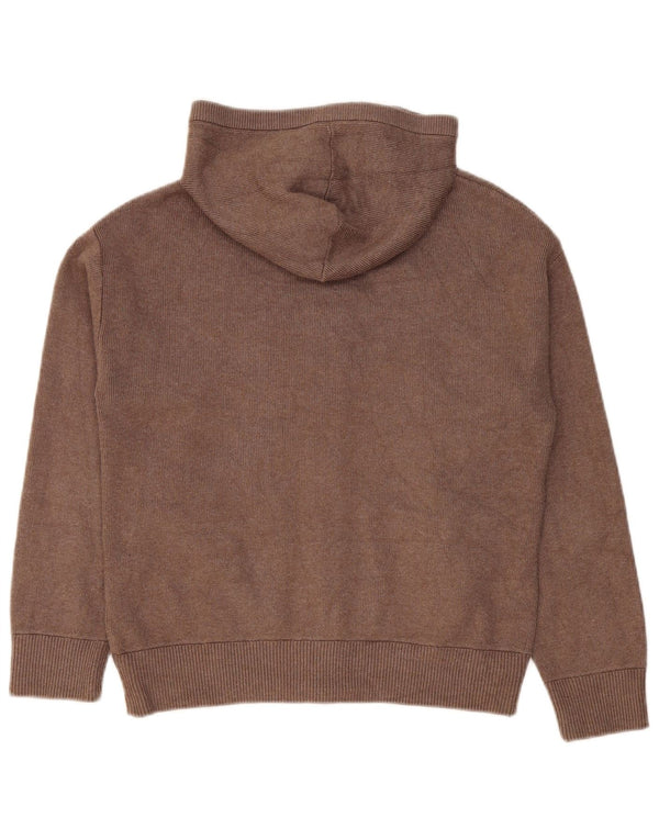 Marks & Spencer Damski sweter z kapturem i zamkiem błyskawicznym, UK 14, średni brąz