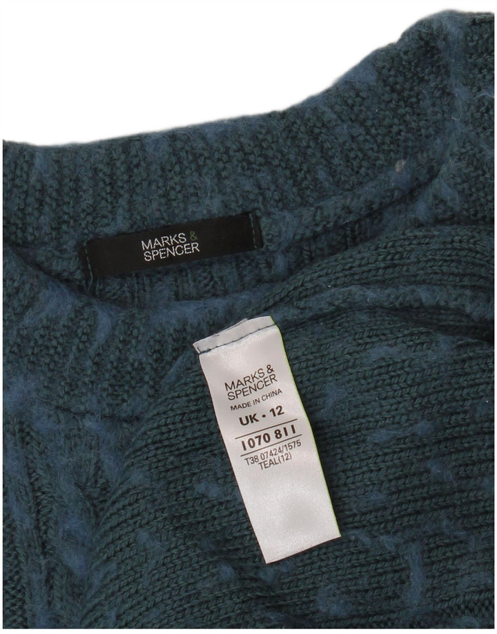 Marks & Spencer Damska sukienka mini sweterek UK 12 Średni niebieski nakrapiany