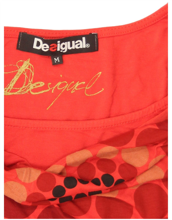 Damska koszulka z grafiką Desigual Top UK 12 Medium Orange Geometric