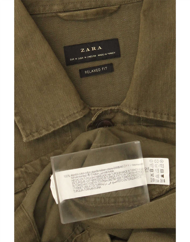 Męska kurtka użytkowa Zara o swobodnym kroju UK 38, średnia bawełna khaki