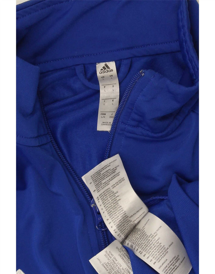 Adidas Męska bluza dresowa, duża, niebieska, poliestrowa