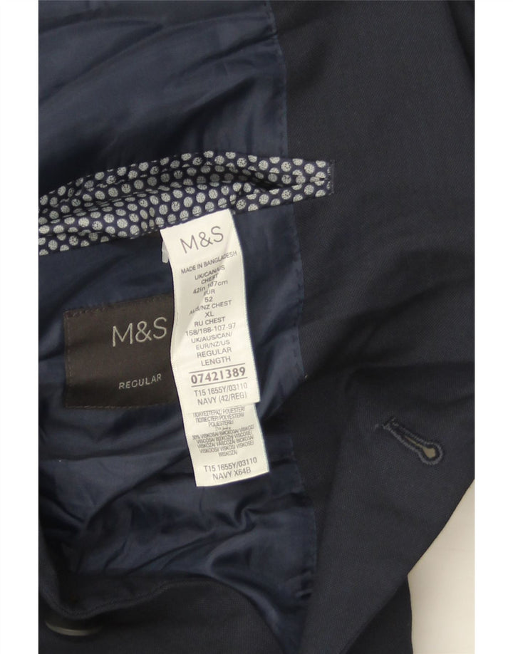 Marks & Spencer Męska marynarka zapinana na 2 guziki UK 42, duża, granatowa