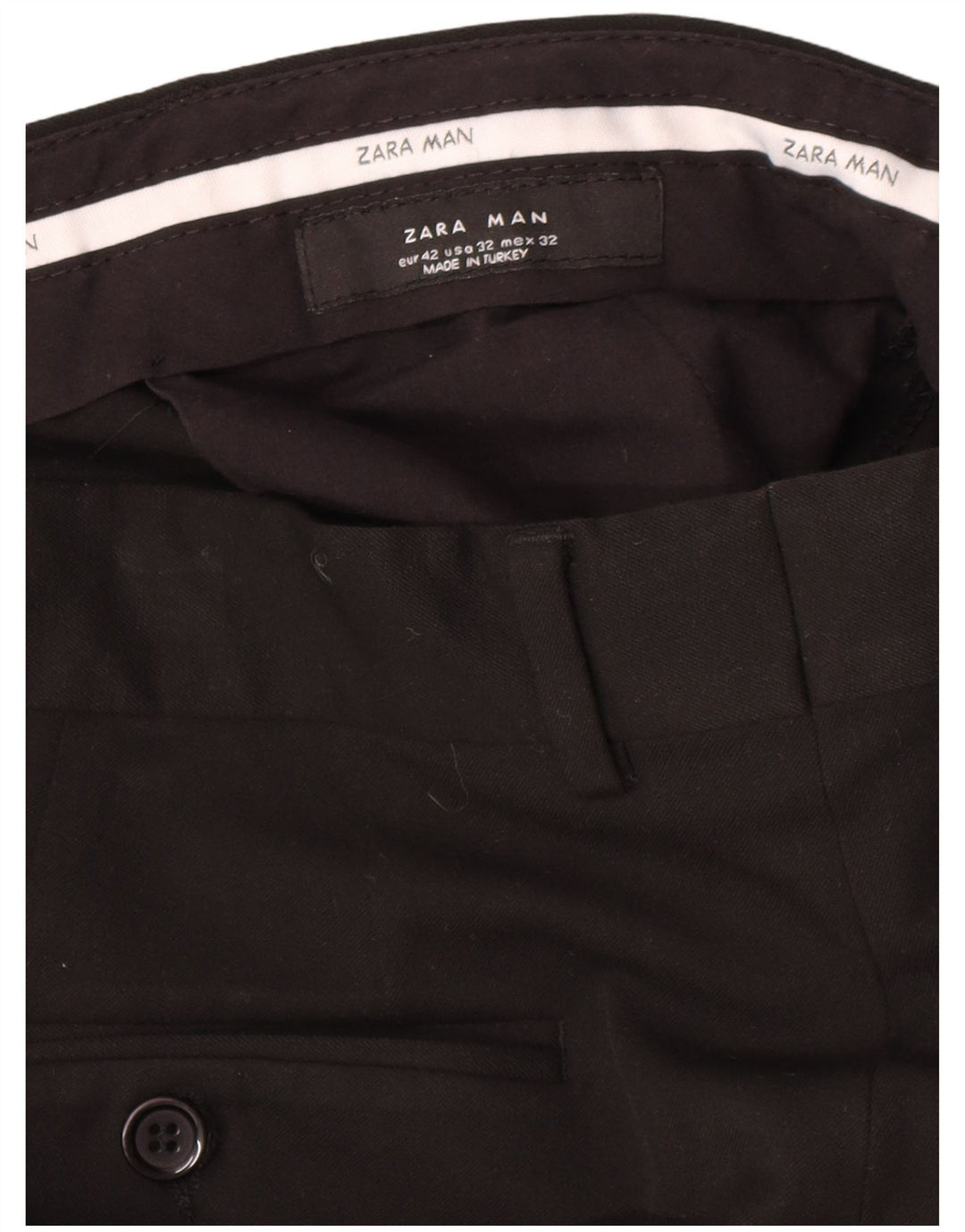 Męskie proste spodnie garniturowe Zara EU 42 Large W34 L34 Czarny poliester