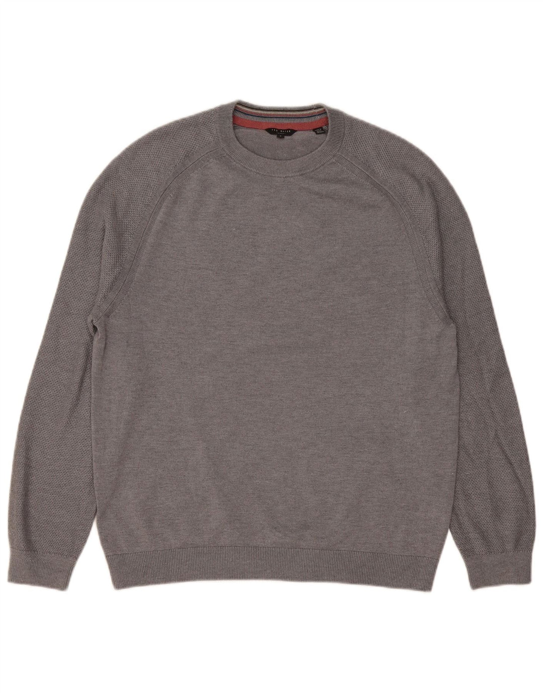 Męski sweter Ted Baker z okrągłym dekoltem, rozmiar 4, duży, szary, poliestrowy