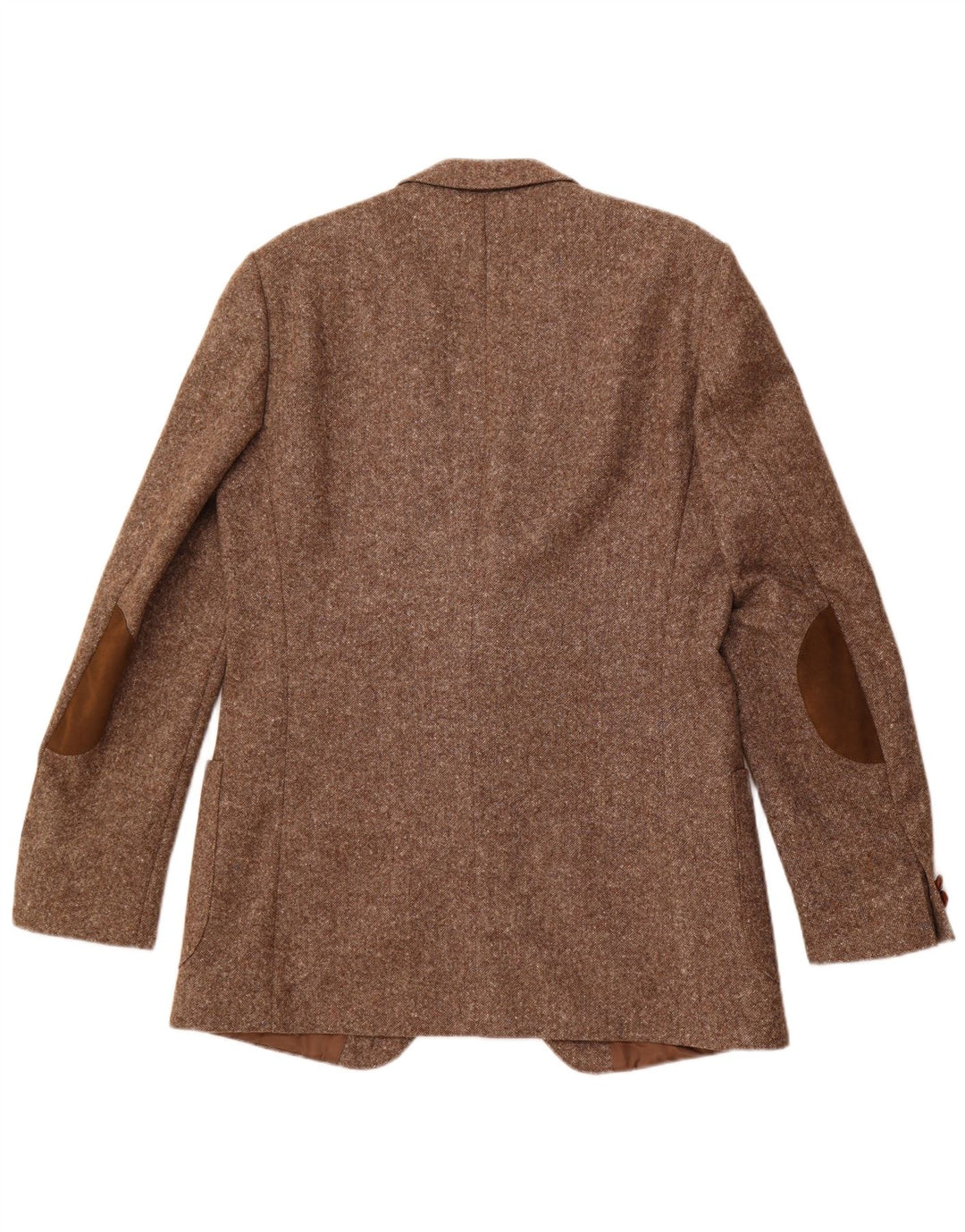 Męska marynarka zapinana na 2 guziki w stylu vintage, UK 38, średnio brązowa, nakrapiana, nowa wełna