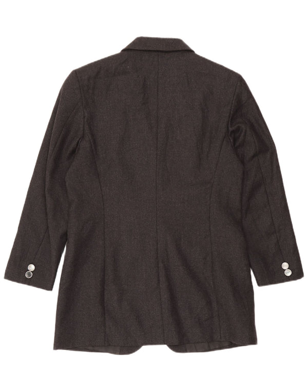 Vintage damska marynarka o przedłużonym fasonie, zapinana na 3 guziki, UK 14, średnia szarość