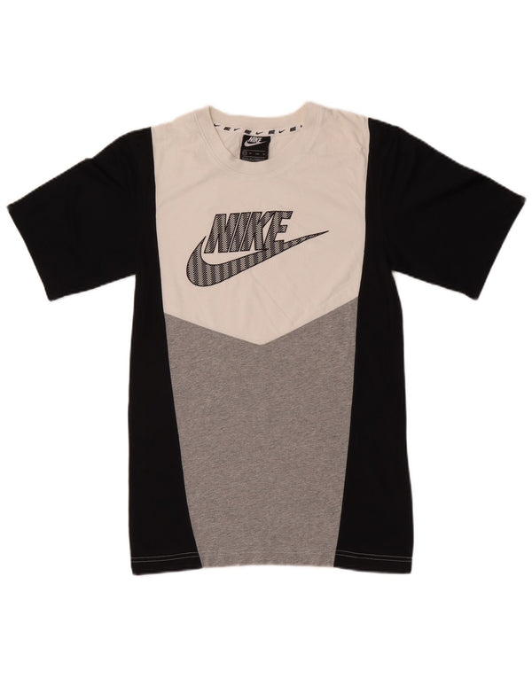 Męska koszulka z grafiką Nike Top XS, czarna, bawełniana z blokami kolorów