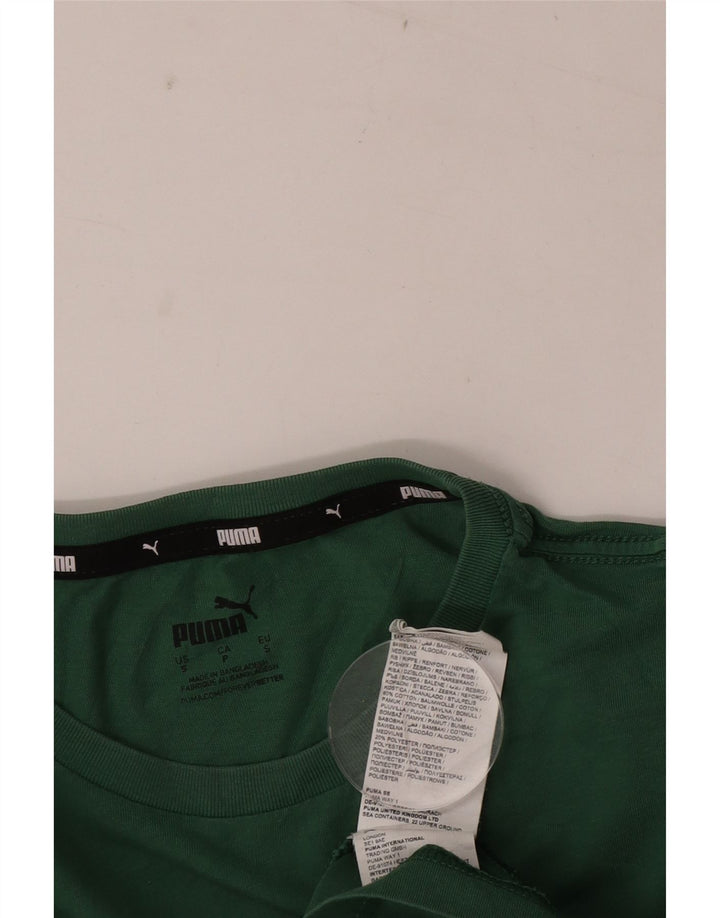 Męski T-shirt Puma z grafiką, mały, zielony, bawełniany