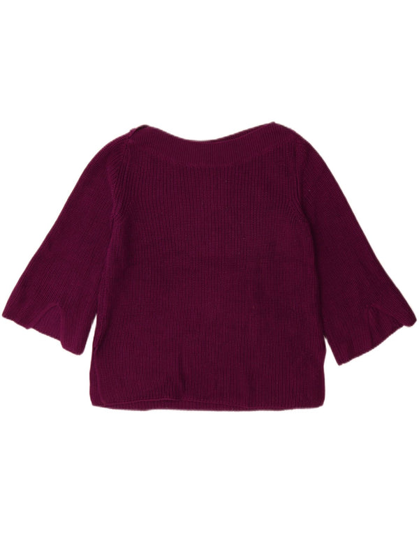 Damski sweter Massimo Dutti z rękawem 3/4 i dekoltem w łódkę UK 10 Small Bordowy