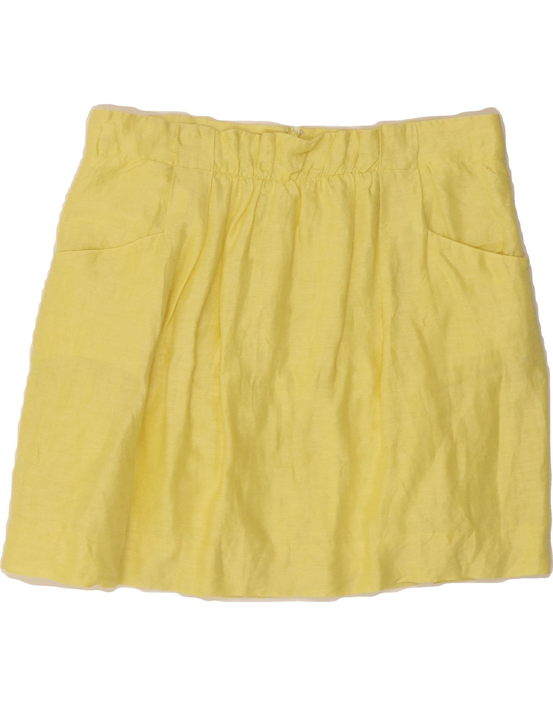 J. CREW Womens Mini Skirt US 10 Large W32  Yellow Linen Vintage J. Crew and Second-Hand J. Crew from Messina Hembry 