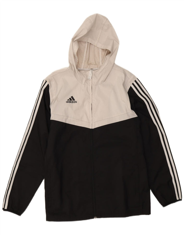 Męska bluza dresowa z kapturem Adidas, średnia czarna, poliester z blokami kolorów