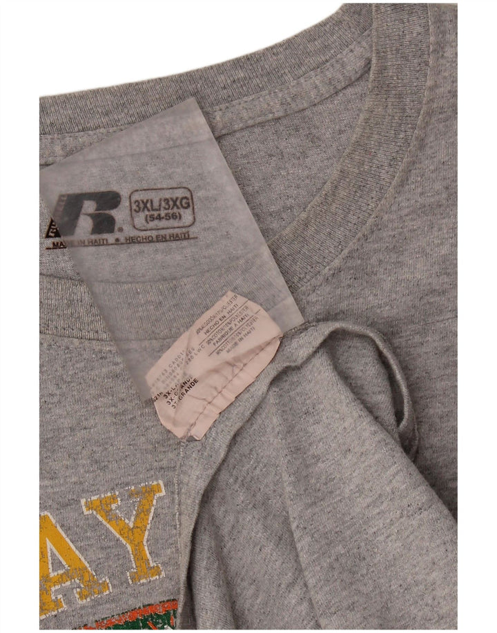 Męski T-shirt z grafiką Russell Athletic Baylor Bears, 3XL, szary, bawełniany