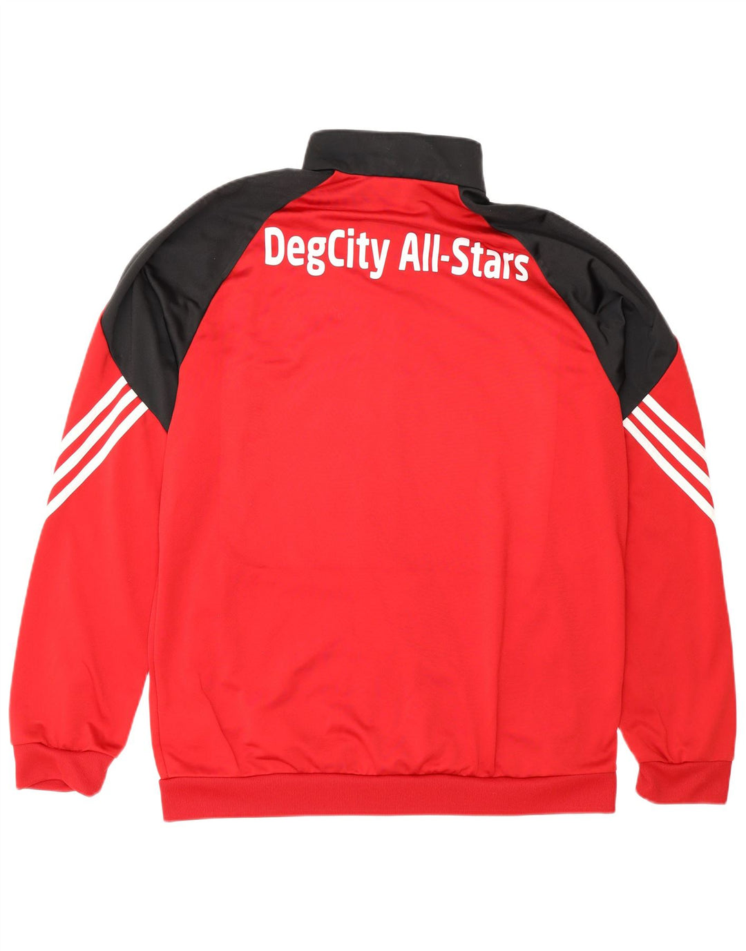 Adidas Męska bluza dresowa z grafiką, duża czerwona, poliestrowa z blokami kolorów
