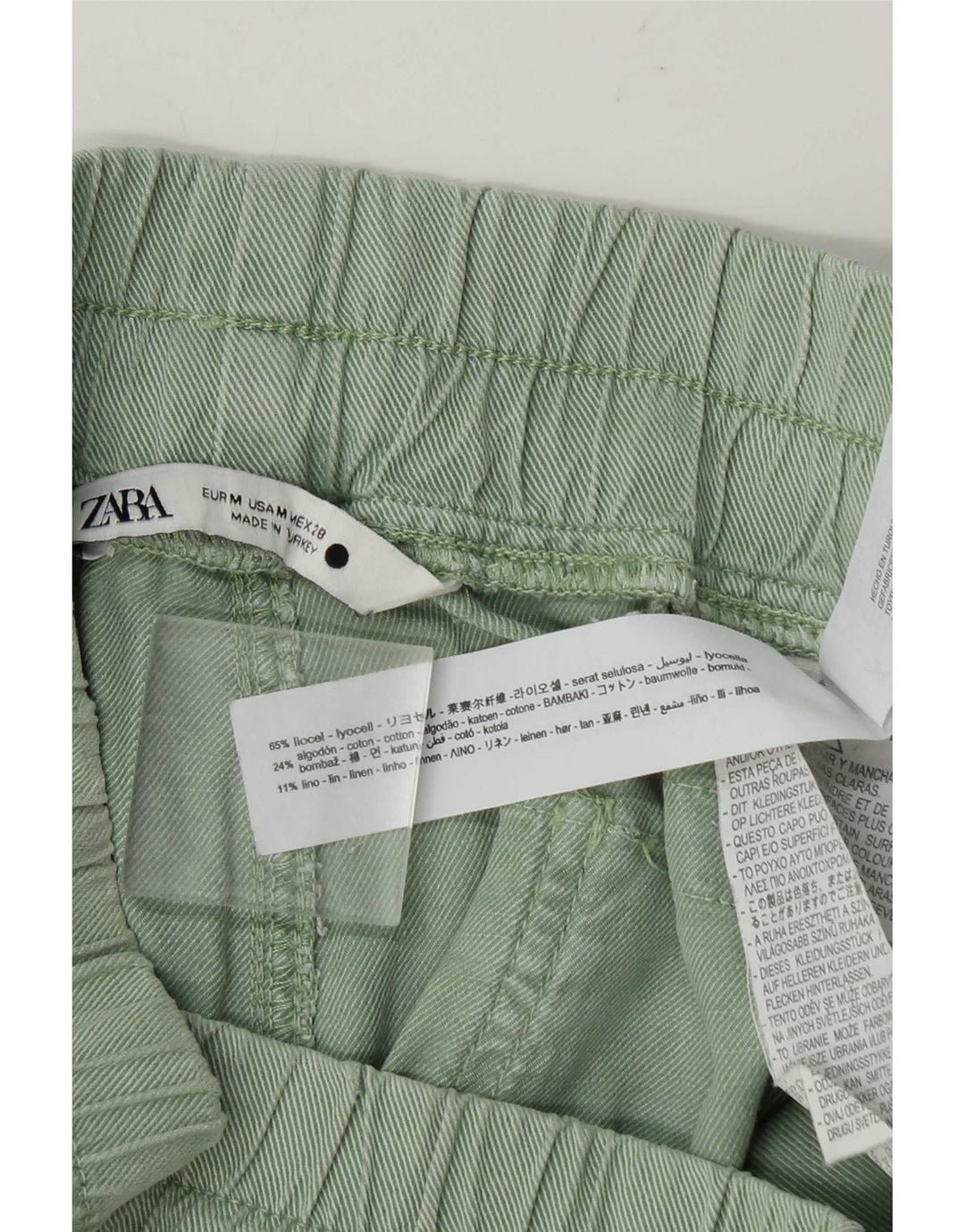 Damskie spodnie joggery Zara Medium W28 L27 Zielony Lyocell