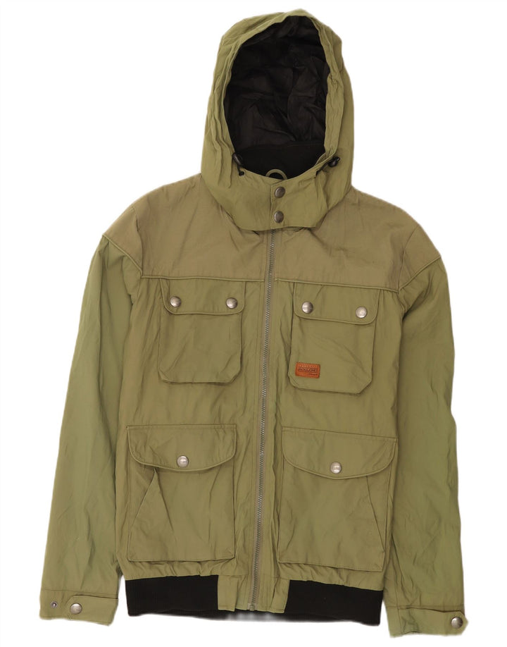 Męska kurtka z kapturem Jack & Jones UK 38, średni nylon khaki