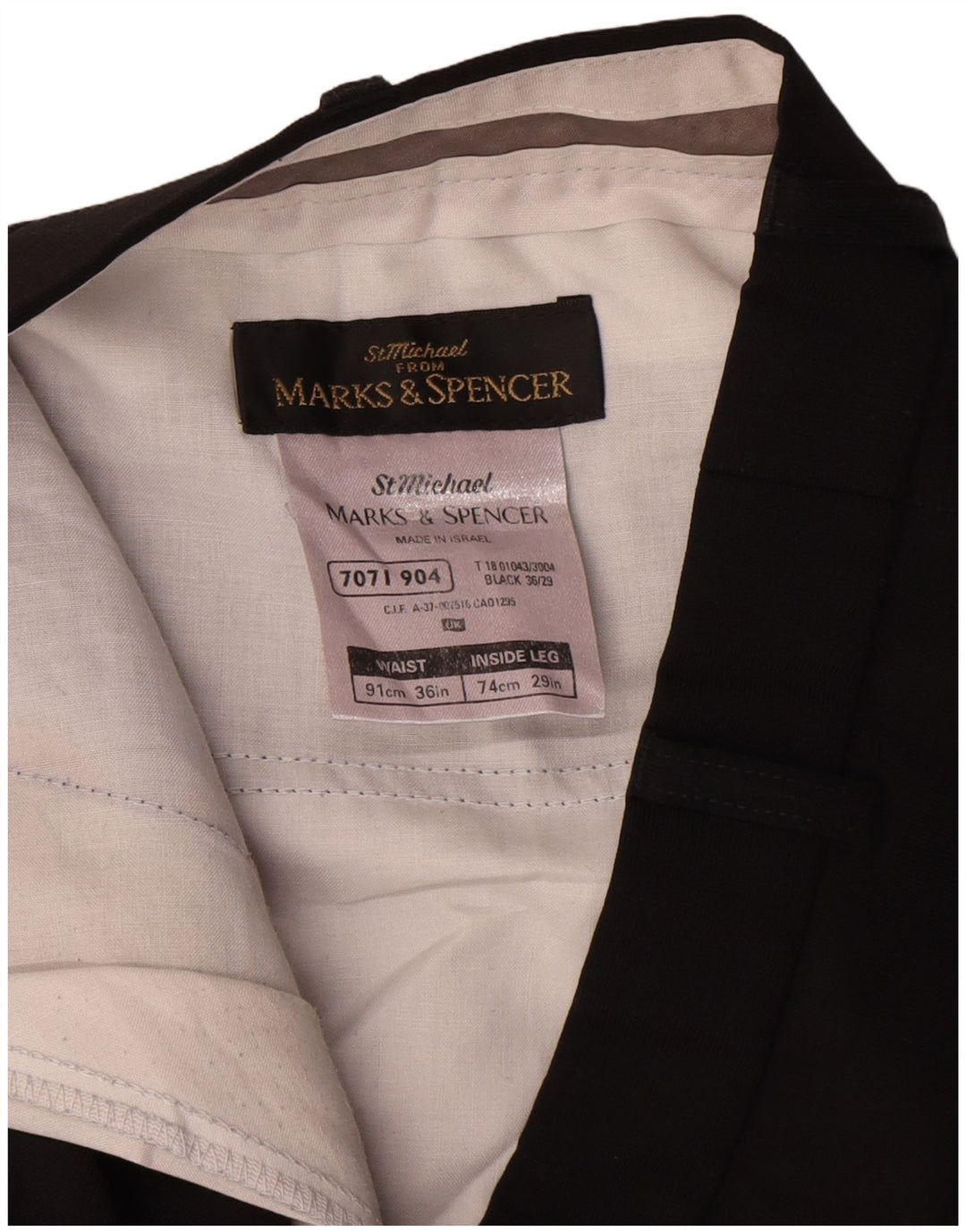 Marks & Spencer Męskie spodnie garniturowe St. Michael W36 L29 Czarne