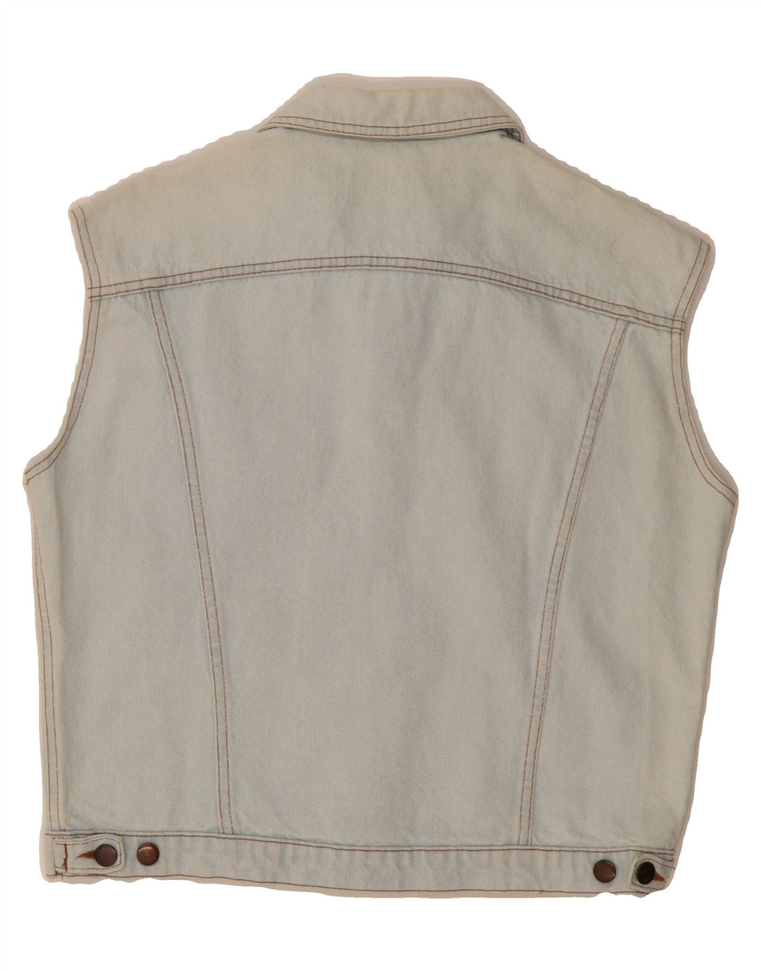 VINTAGE Womens Denim Gilet UK 14 Medium Blue Cotton Vintage Vintage and Second-Hand Vintage from Messina Hembry 