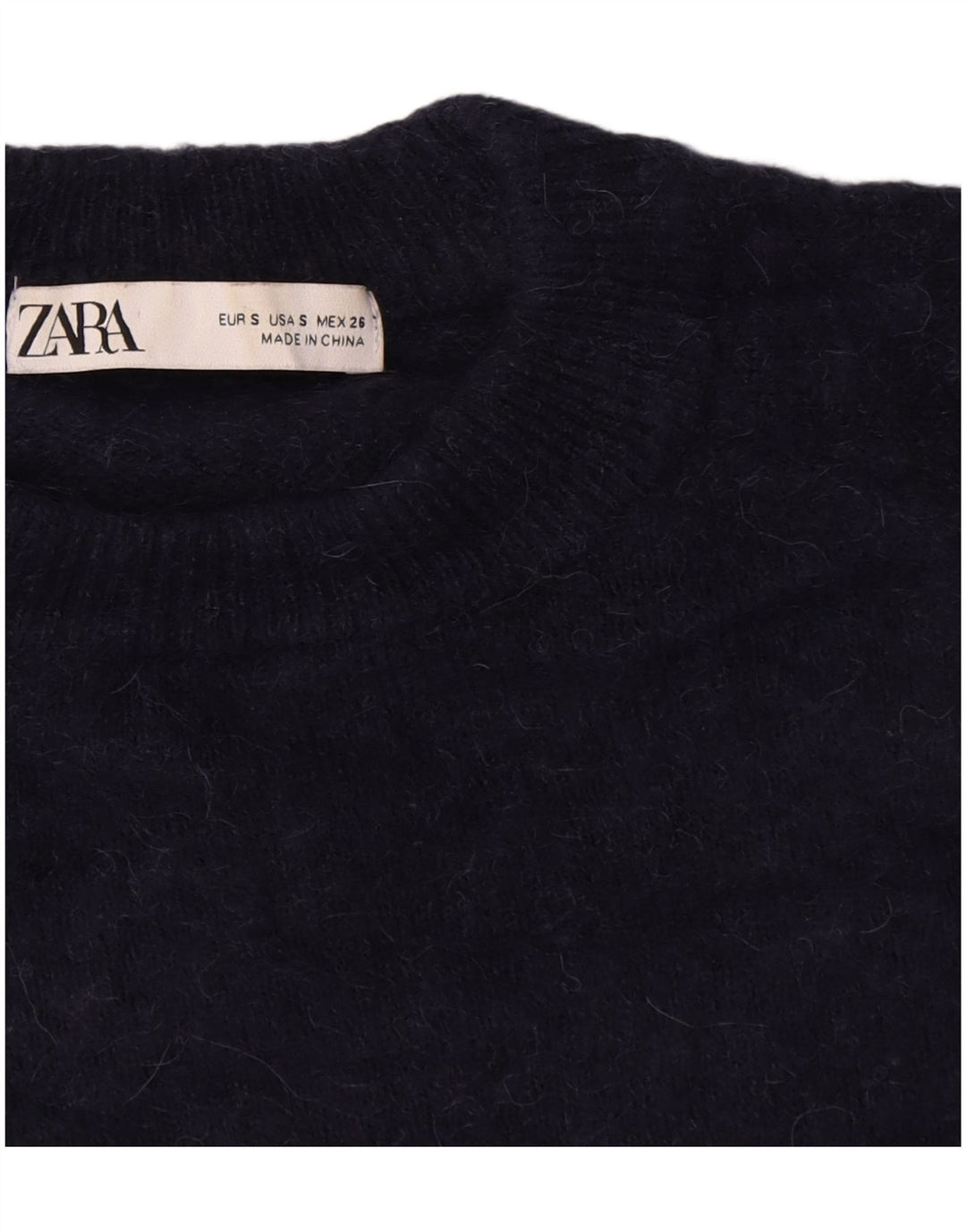 Damski sweter oversize z okrągłym dekoltem Zara UK 10, mały, granatowy