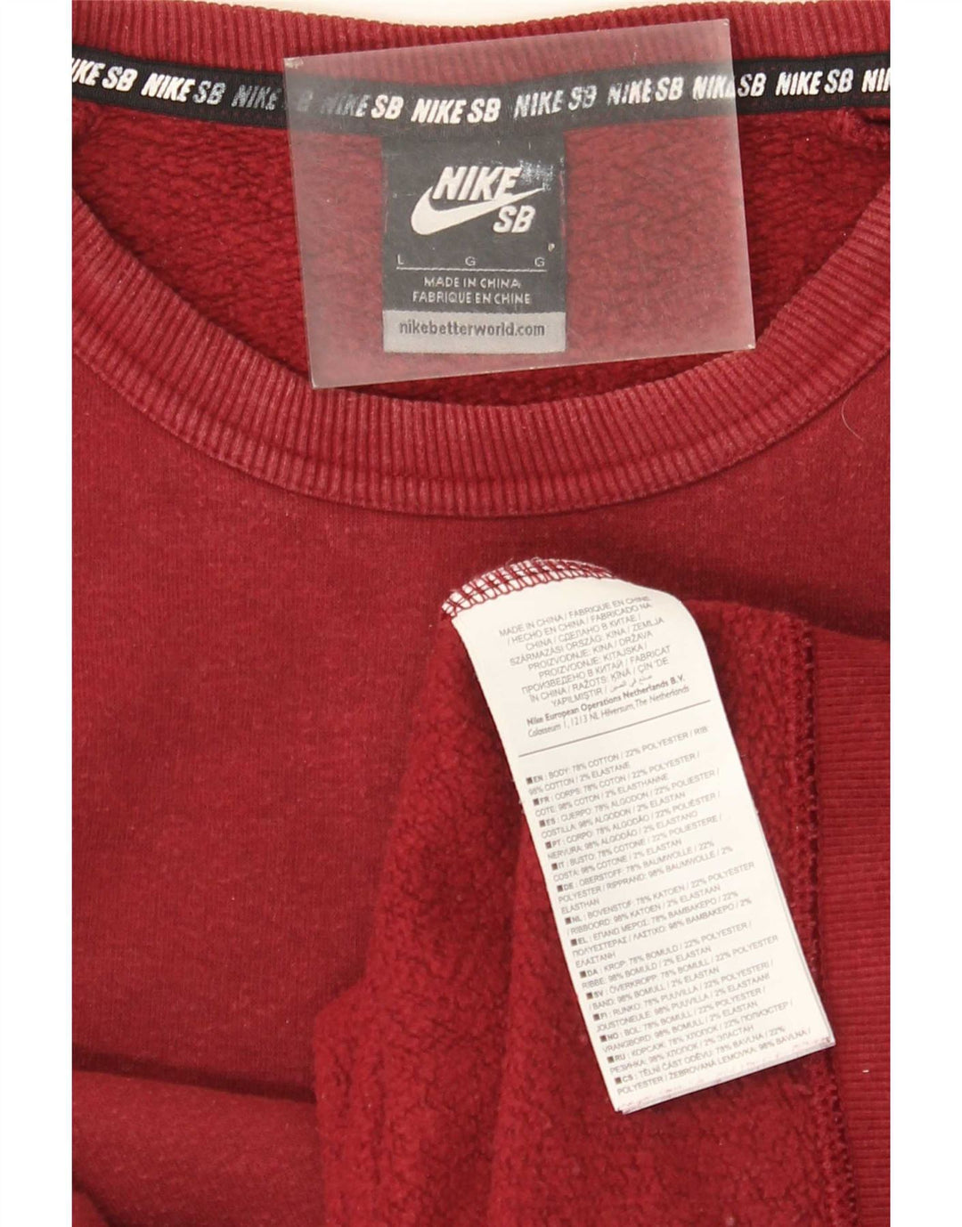Bluza męska Nike, duża, bordowa, bawełniana