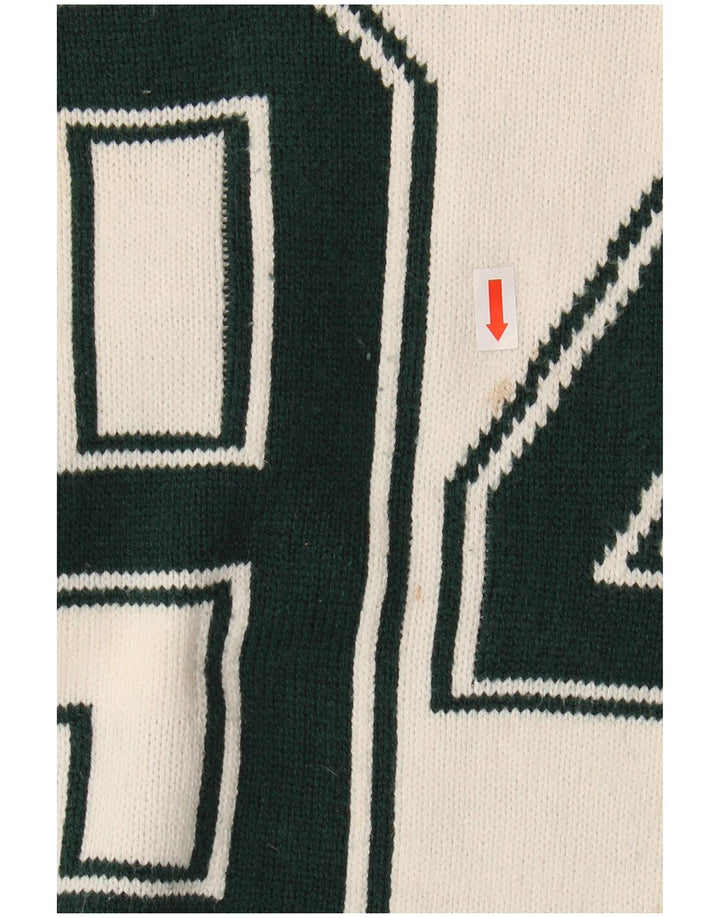 HOLLISTER damski, pudełkowy, oversize'owy sweter z okrągłym dekoltem UK 6 XS w kolorze złamanej bieli