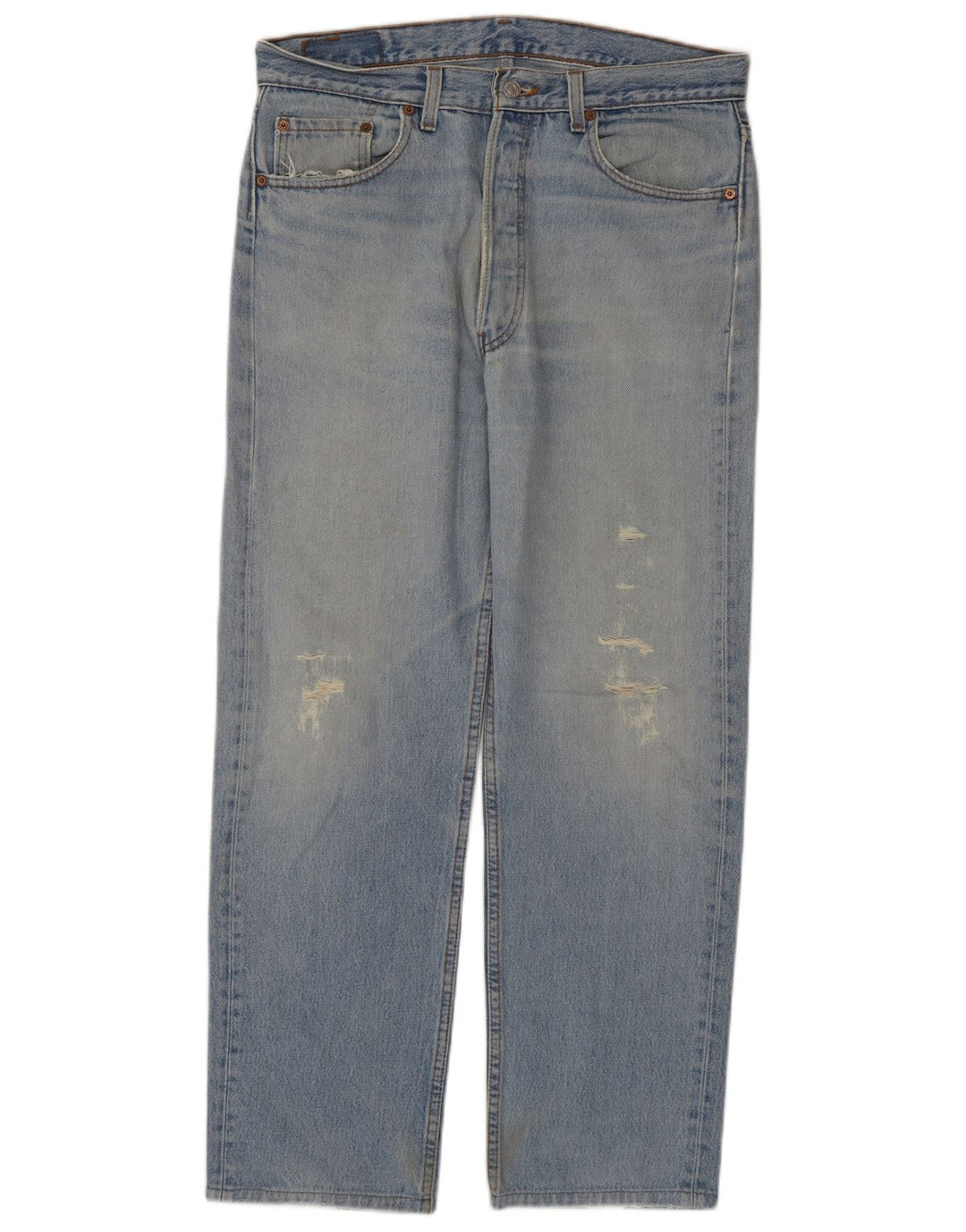 Męskie jeansy Levi's 501 w trudnej sytuacji W34 L29 Niebieska bawełna