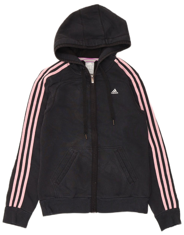 Damska bluza z kapturem Adidas Climalite Zip UK 4/6 XS w kolorze czarnym