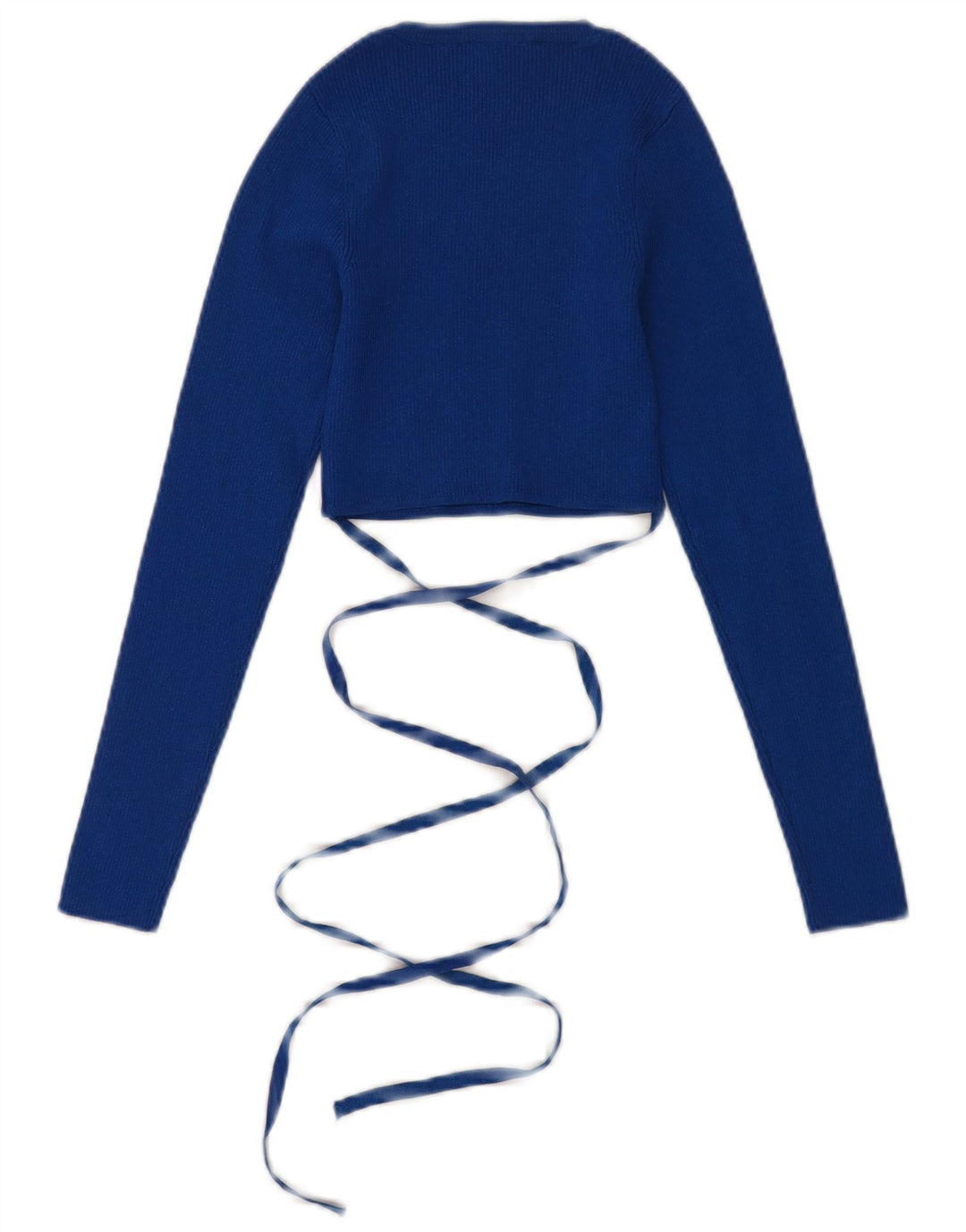 Damski sweter ZARA z dekoltem w łódkę, UK 8 Small, niebieska wiskoza