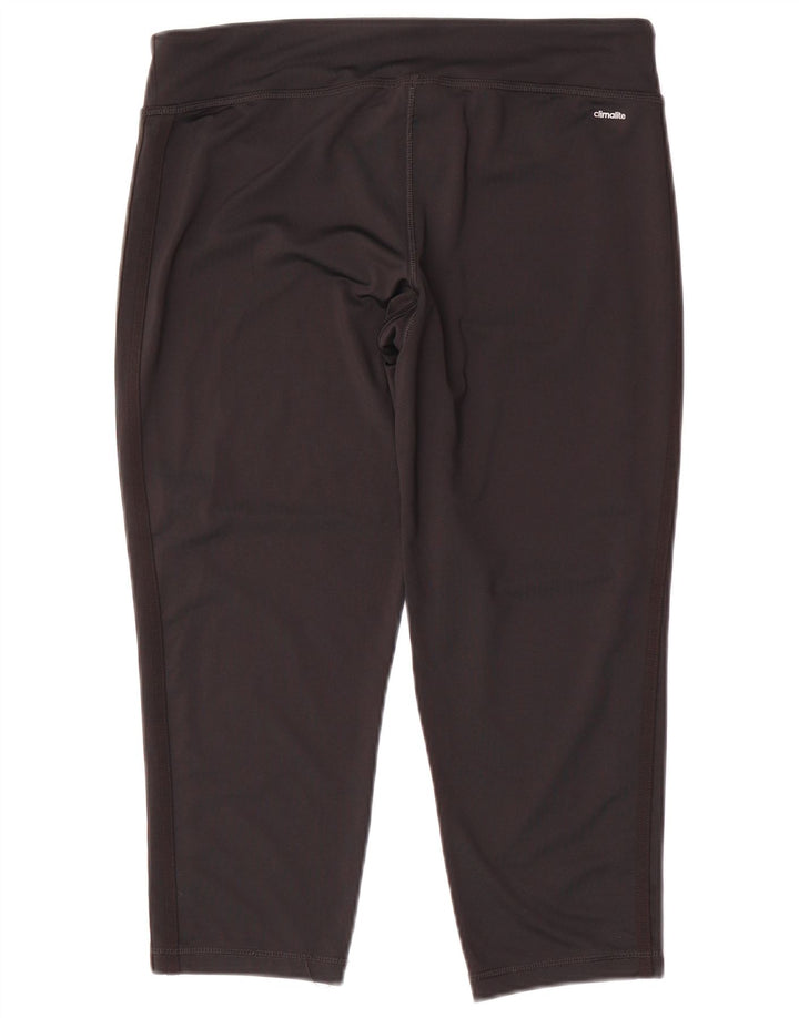 Damskie legginsy Adidas Capri UK 16, duże, czarne, poliestrowe