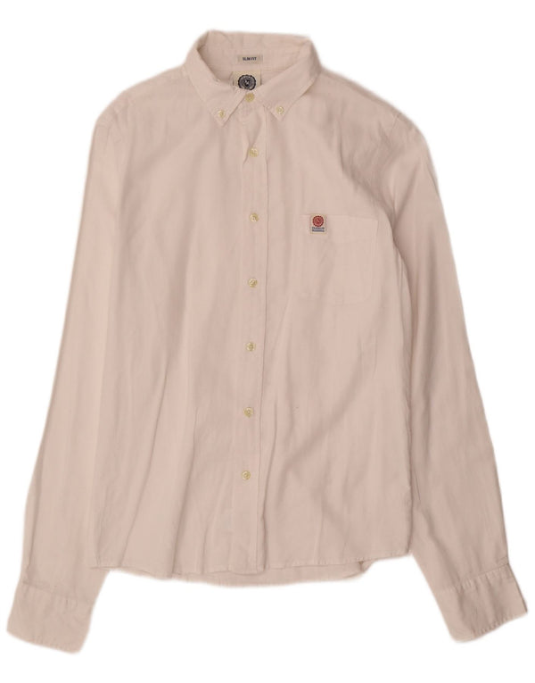 FRANKLIN MARSHALL Męska koszula slim fit w kolorze średniej bieli