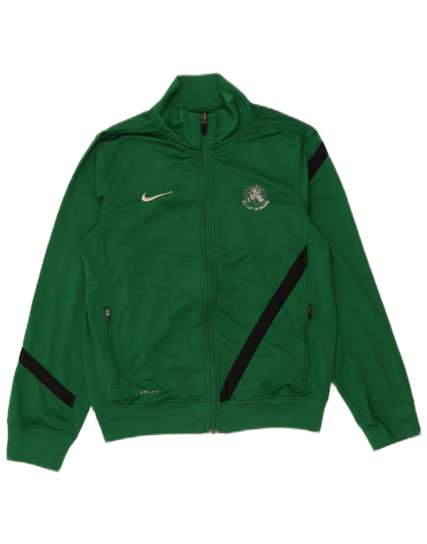Nike Boys Dri Fit Tracksuit Top Jacket 10-11 Years Medium Green Colourblock
