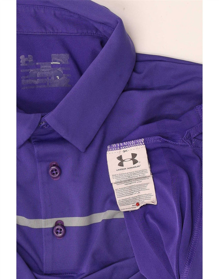 Męska koszulka polo Under Armour z poliestru w małe fioletowe paski